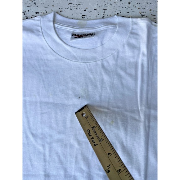 VTG Mens Sz Medium REEBOK 90's White Short Sleeve Big Logo T Shirt - Minor Flaw - Picture 4 of 8